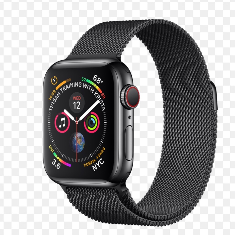 For Apple Watch Black Milanese Loop w/ frame